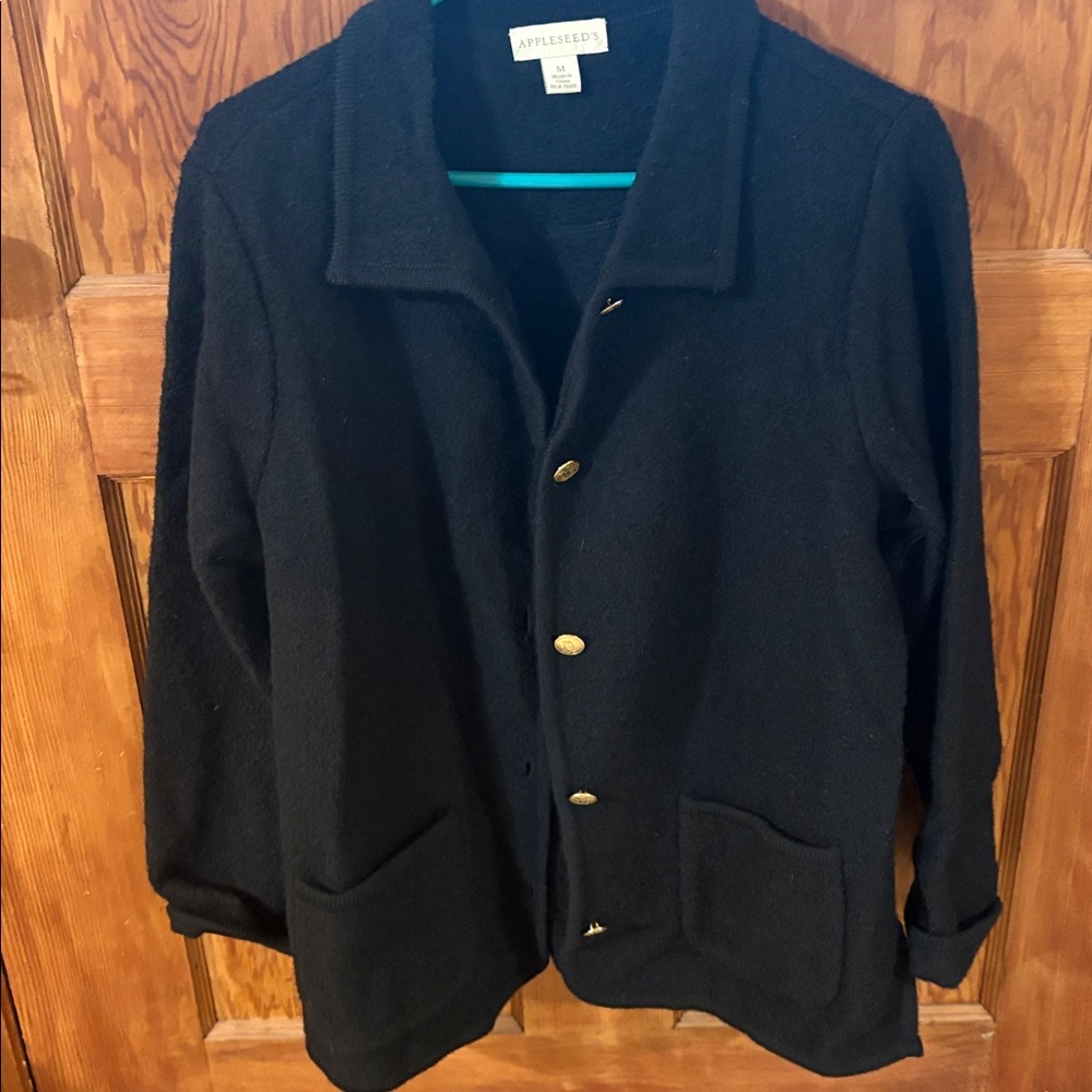 Appleseed's Classic Black Jacket with Gold Accents